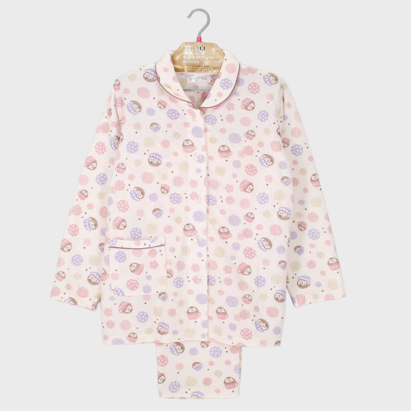 婦人『ORIZURU』裏綿E/Cダイヤキルト衿付前開きパジャマ《WEB》