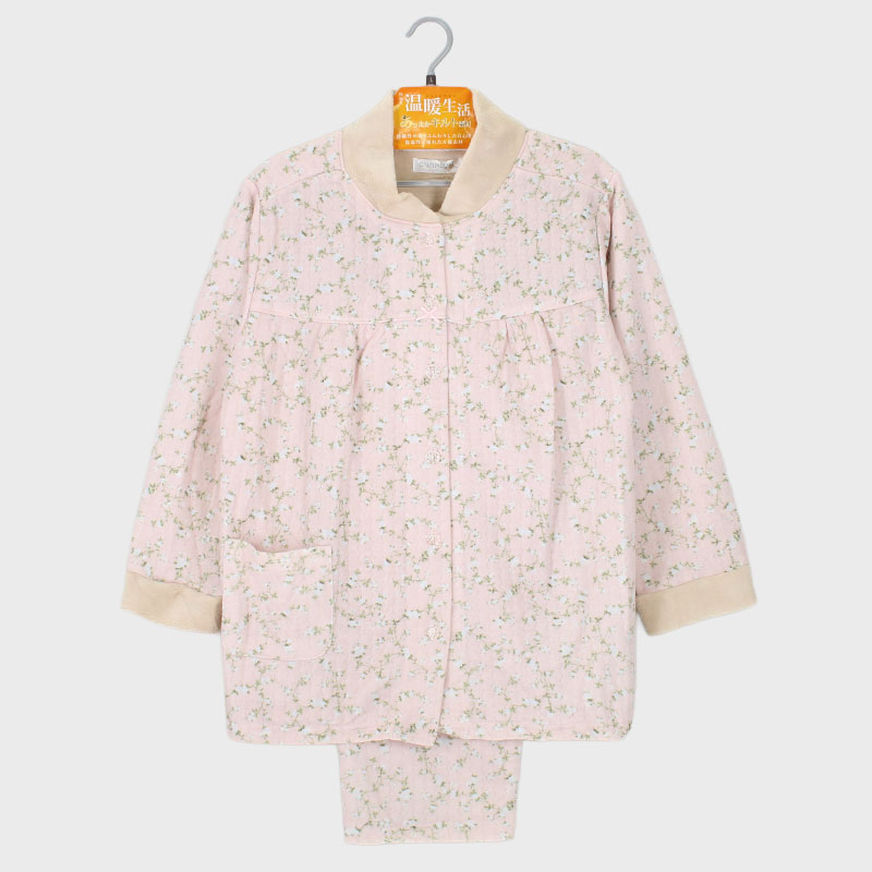 婦人『ORIZURU』E/Cソフトキルトハイネック衿前開きパジャマ《WEB》