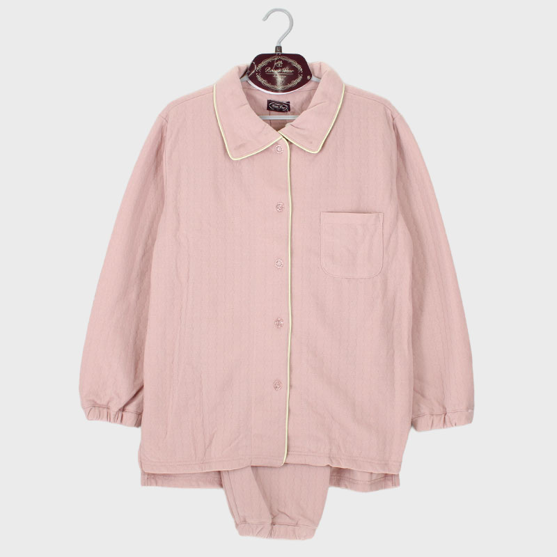 婦人E/Cソフトキルトハイネック衿前開きパジャマ(無地)《WEB》