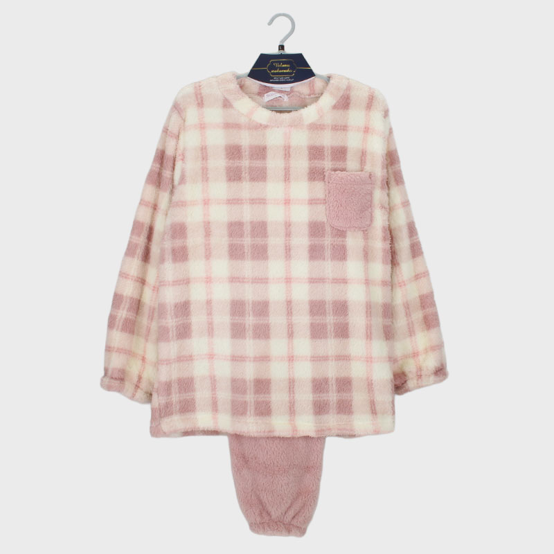 婦人ボリュームマイクロTスーツパジャマ(格子)