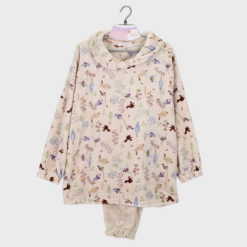 婦人もこもこTスーツパジャ(森×アニマル)