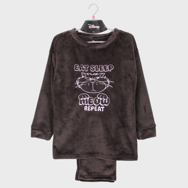 婦人フランネルフリース衿付き前開きパジャマ(ルシファー)