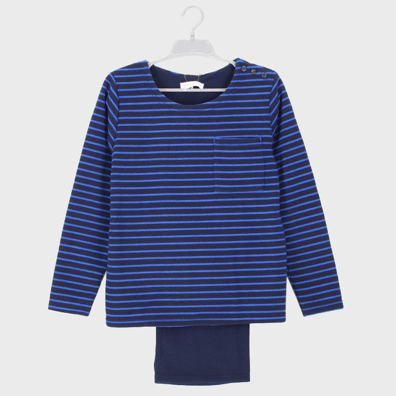 婦人裏起毛ニット上下セット(ボーダー)