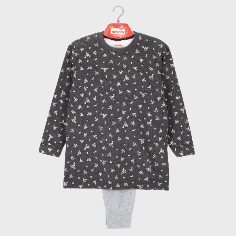 婦人『ホカロン』シャギーTスーツ(花柄)