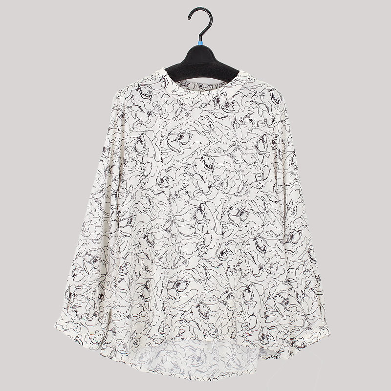 婦人花柄被りブラウス