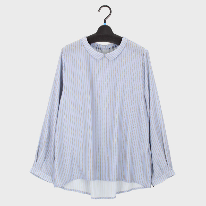 婦人ストライプ被りブラウス