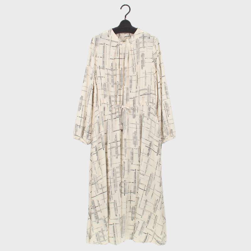 婦人ジョーゼット幾何学柄ワンピース