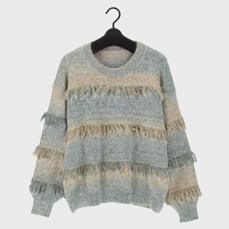 婦人フリンジニットセーター