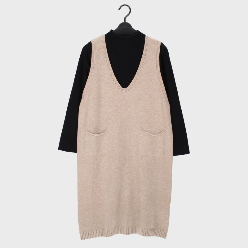 婦人Vネックニットジャンパースカート「アンサンブル」