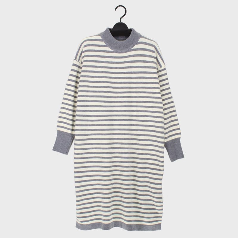 婦人ハイネックニットワンピース(ボーダー)