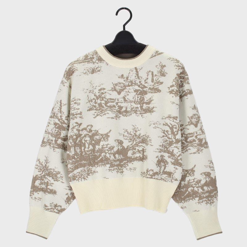 婦人『palm RICHE』ジャガード柄ニット