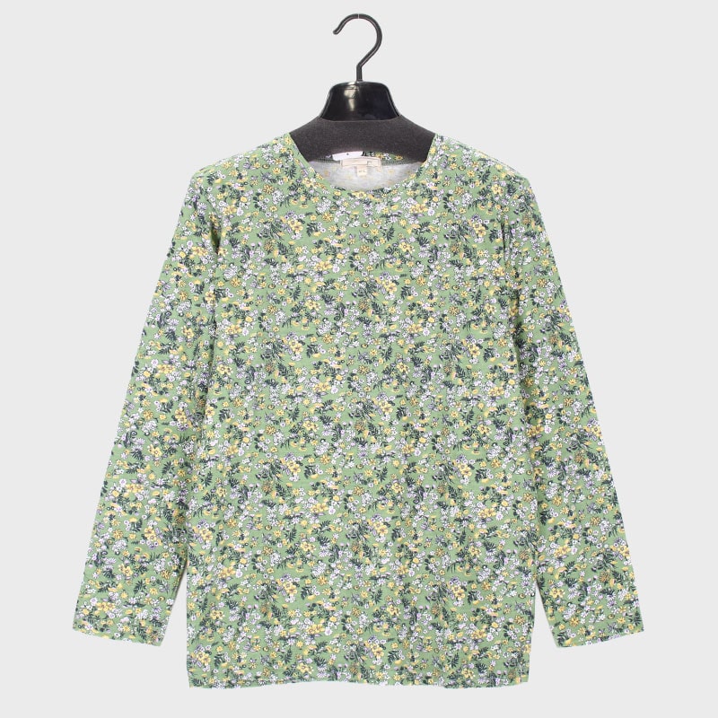 婦人長袖プリントTシャツ(綿100%)