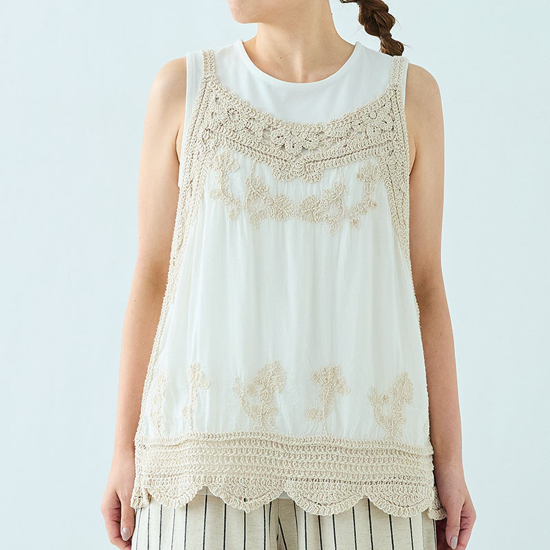 婦人『cloudnine』レース刺繍入りキャミベスト