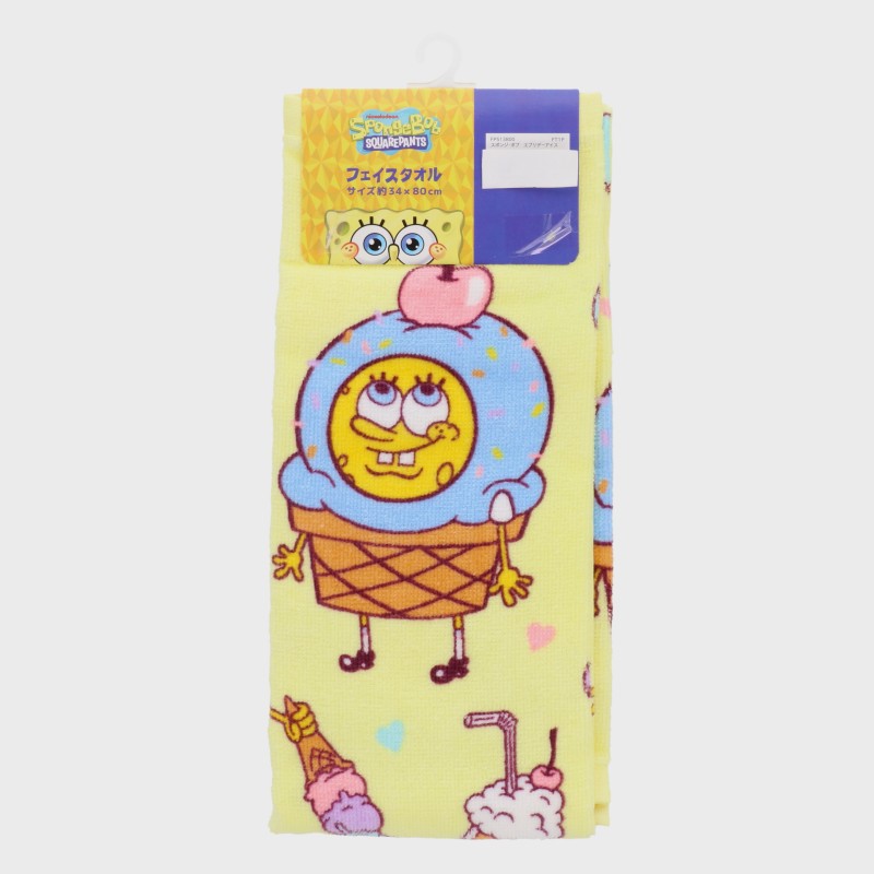 スポンジボブ1Pフェイスタオル「エブリデーアイス」