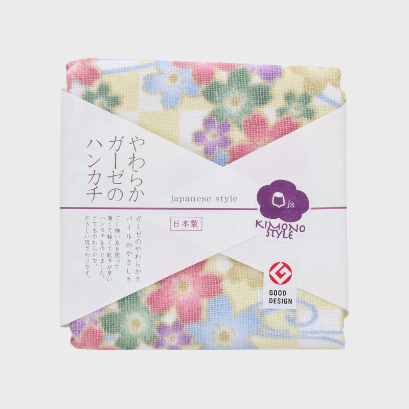 日本製やわらかガーゼのハンカチ【KIMONO STYLE】《WEB》