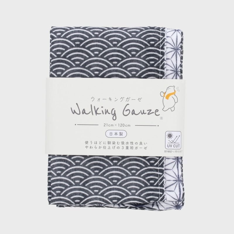 日本製ウォーキングガーゼ『青海波』