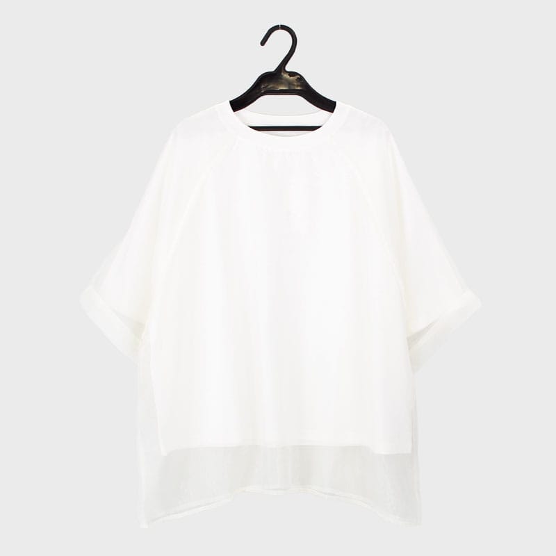 婦人オーガンジー重ねBIGTシャツ