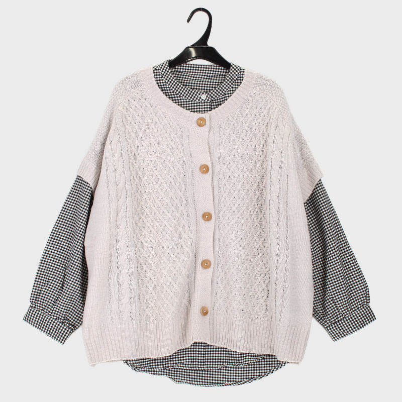 婦人『m.m.o.』アクリルニットベスト×ブラウスアンサンブル