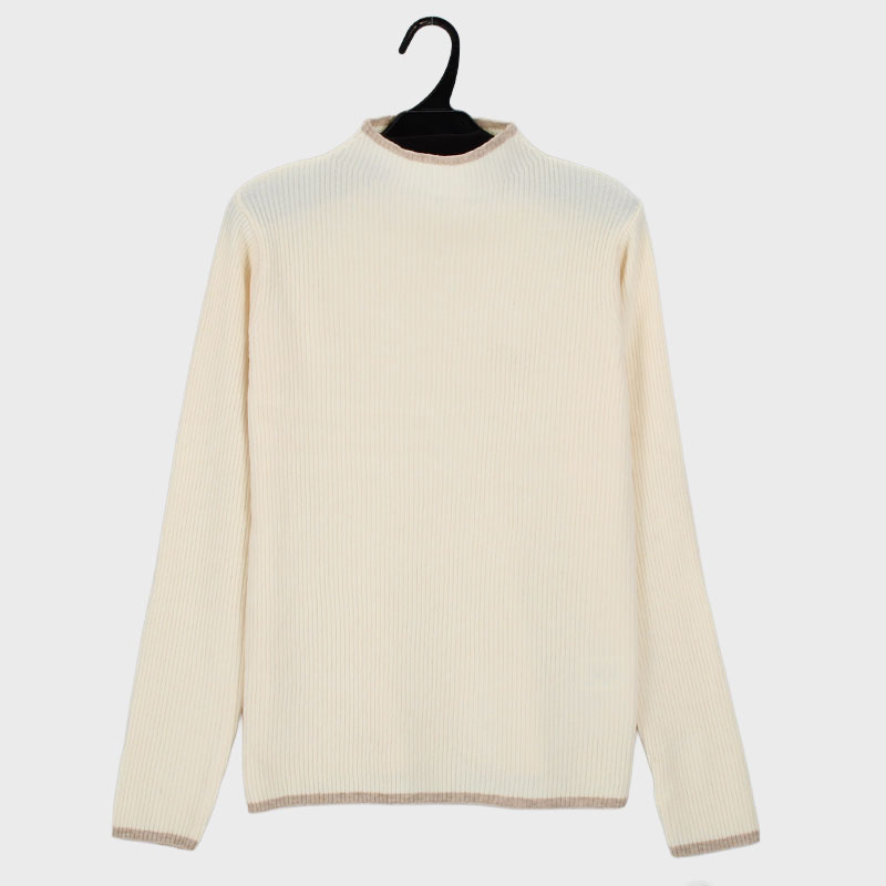 婦人『m.m.o.』ふわもちボトルネック配色ニットプルオーバー