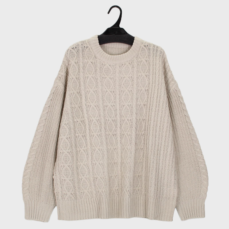 婦人『m.m.o.』柄編みプルオーバー