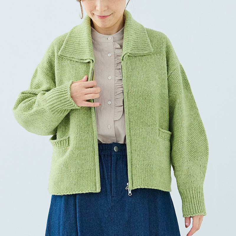 婦人『cloudnine』ニットWジップアップカーディガン