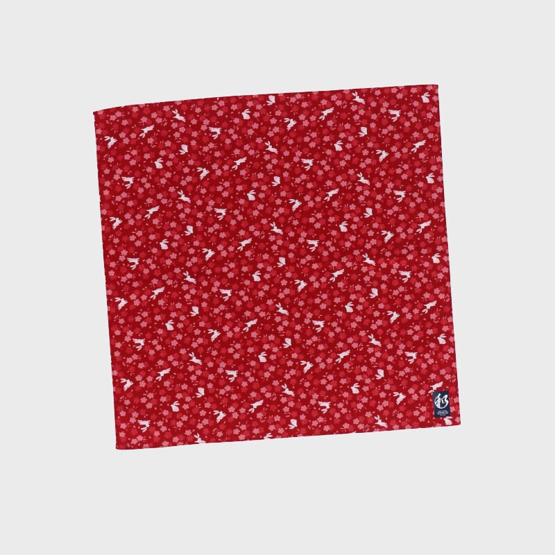 日本製和柄大判ハンカチ 約５３h５３ｃｍ 赤 ファッション小物 卸 仕入れサイト Self Web Shop 大西衣料株式会社