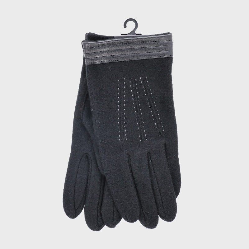 紳士手袋『袖口合皮 ステッチ』