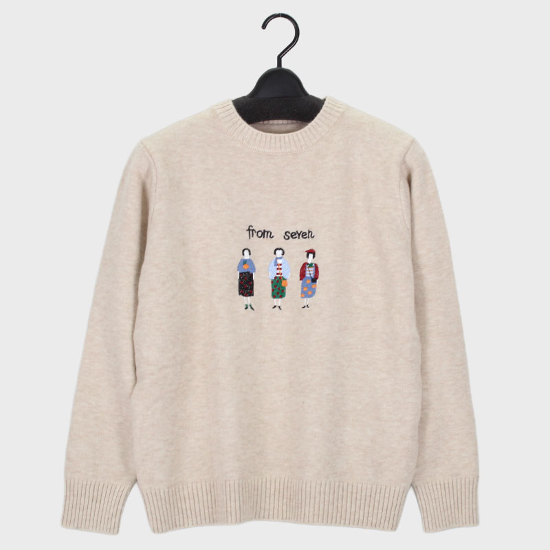 婦人丸首セーター(女の子3人)