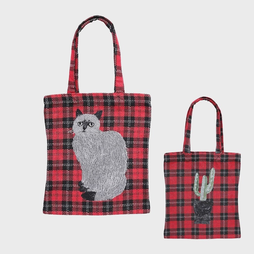 『松尾ミユキ』トートバッグ Rectangle tote bag check back