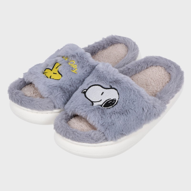 『スヌーピー/SNOOPY/PEANUTS』ボア前開きスリッパ