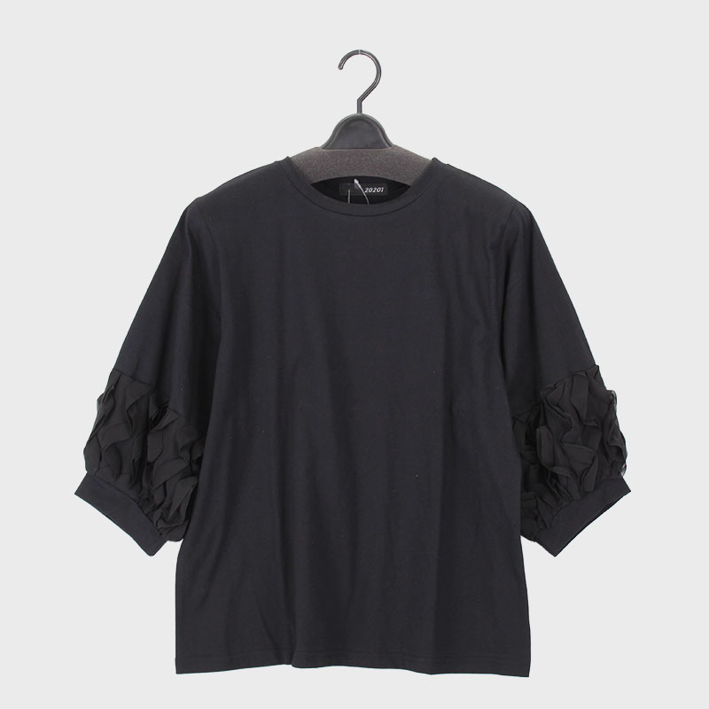 婦人7分袖袖フリルデザインカットソー