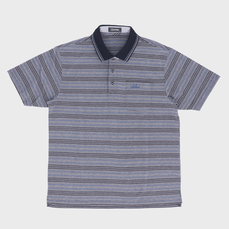 紳士半袖ボーダー柄ポロシャツ『U.P renoma』