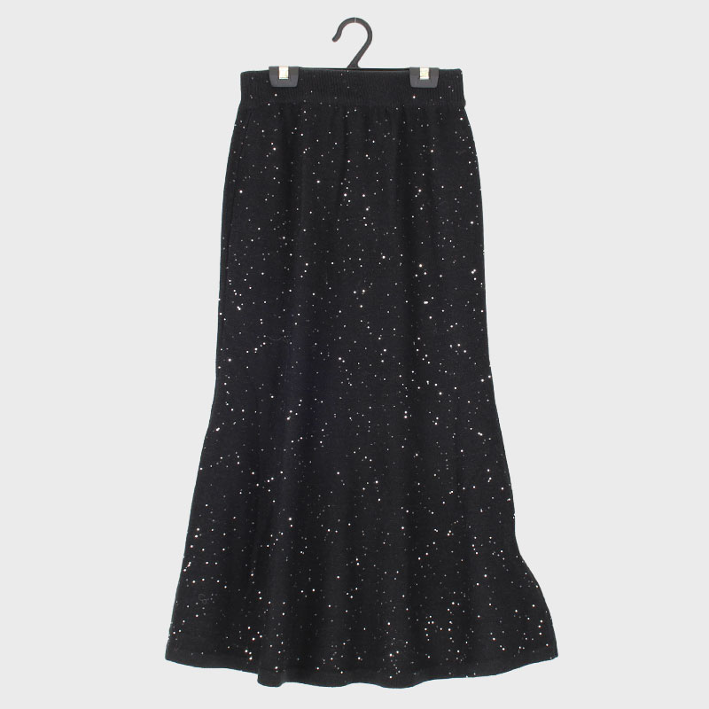 婦人ラメ入りニットスカート