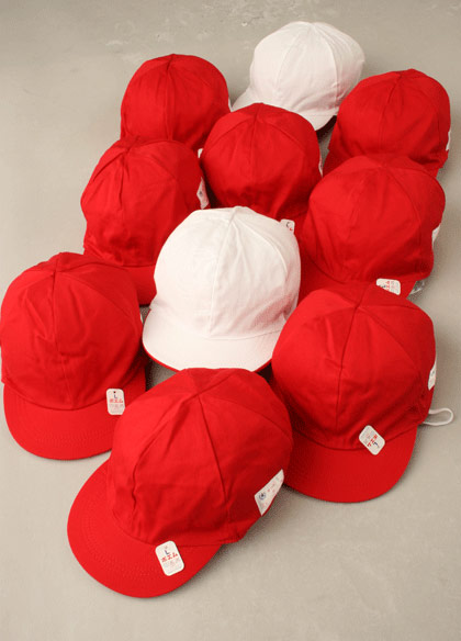 綿紅白帽子(男子用)