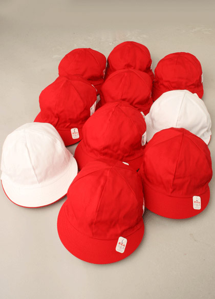 綿紅白帽子(女子用)