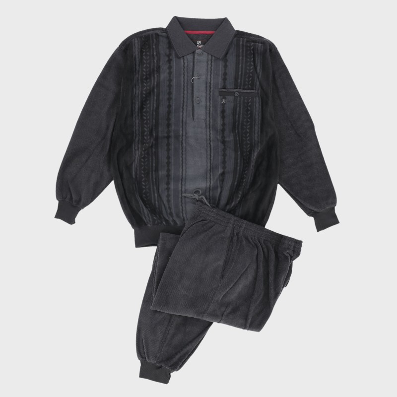 紳士前身ストライプフリースポロ衿スーツ『ZEALZIP』《WEB》