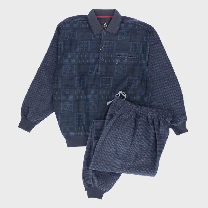 紳士前身格子柄フリースポロ衿スーツ『ZEALZIP』《WEB》