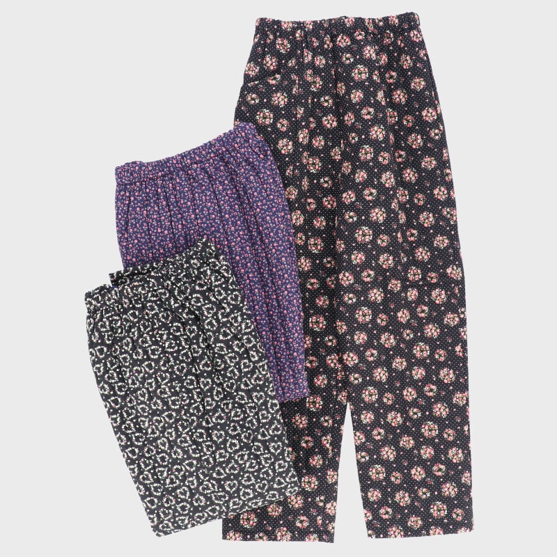 婦人綿プリントキルトパンツ「507」