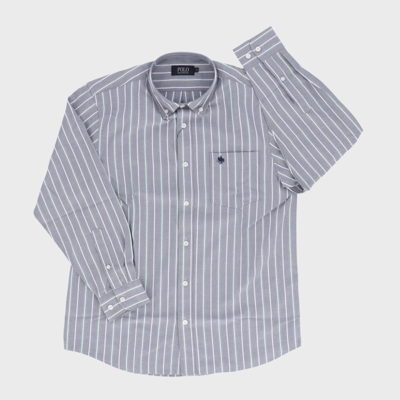 紳士ボタンダウンストライプ柄シャツ『POLO』