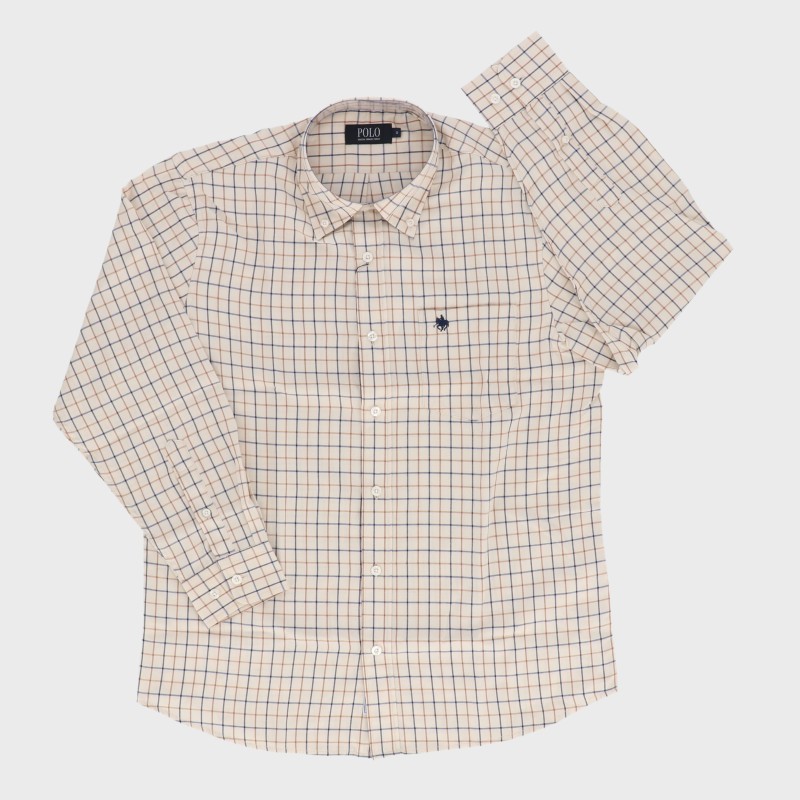 紳士ボタンダウン格子柄シャツ『POLO』