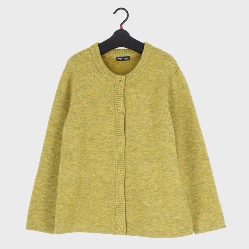 婦人大寸ミックス裏シャギーカーディガン