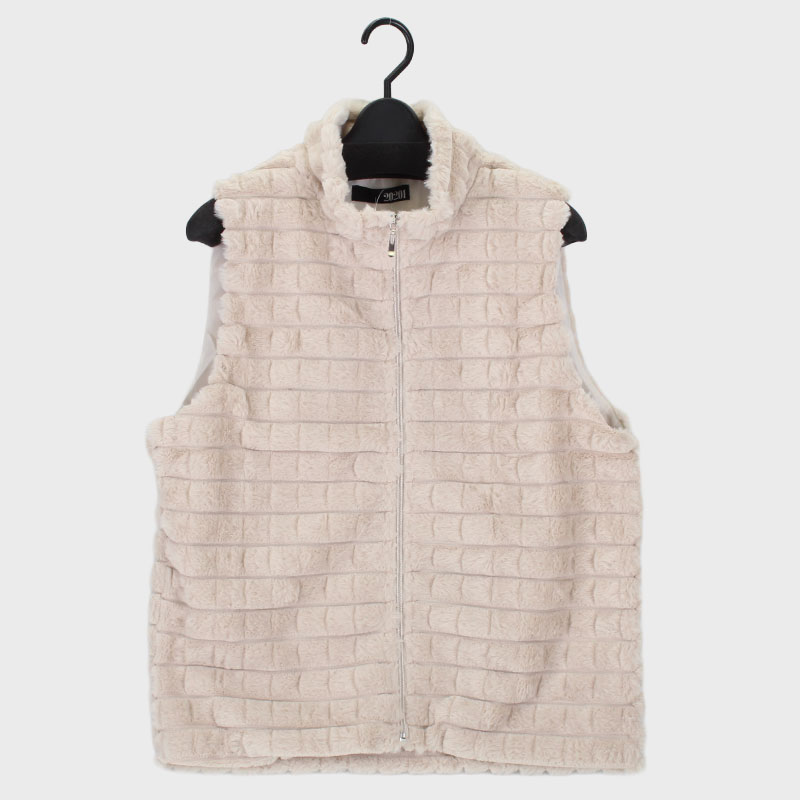 婦人ジップアップファーベスト