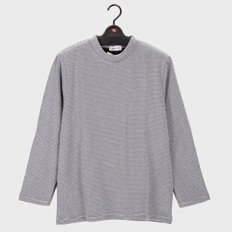 婦人LL寸裏シャギーボーダーカットソー