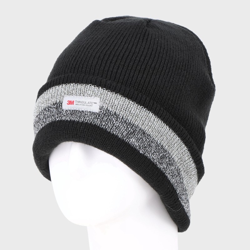 『3M THINSULATE』リブ編みボーダーラインニット帽/手洗い可能