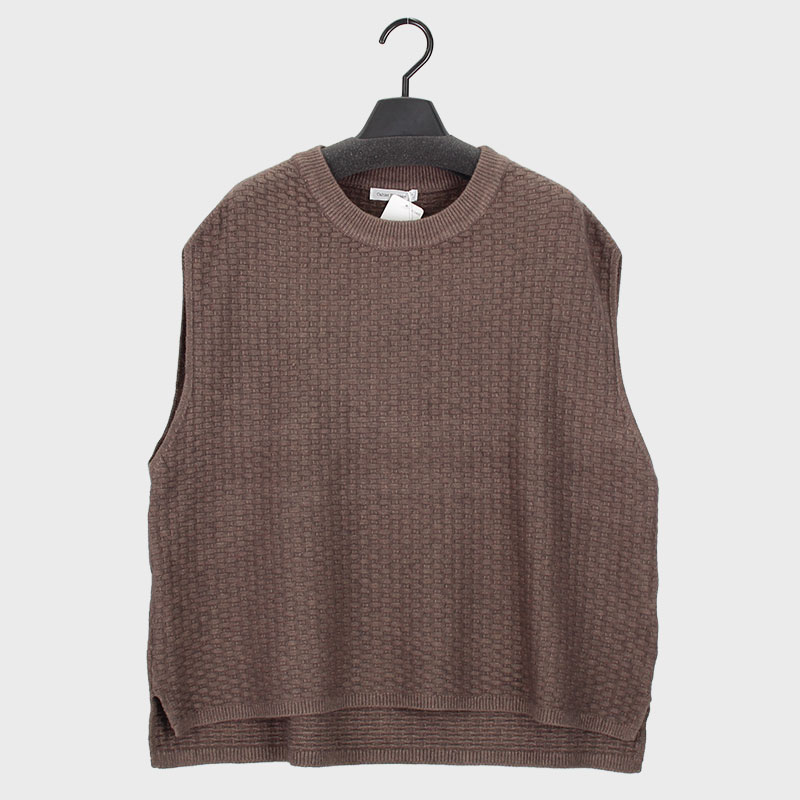 婦人丸首地柄かぶりベスト