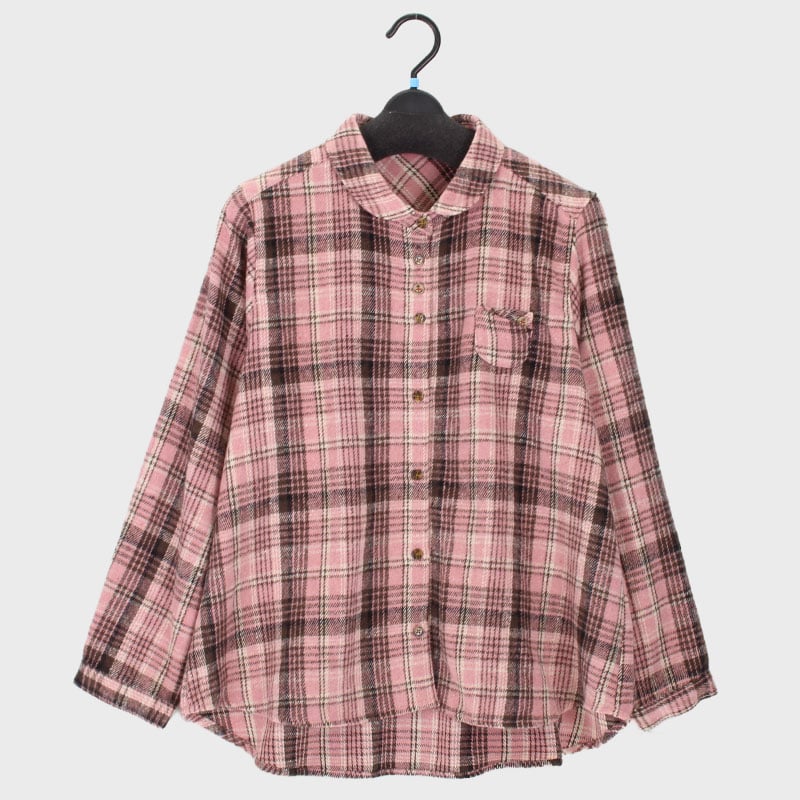 婦人紡毛チェック柄ブラウス