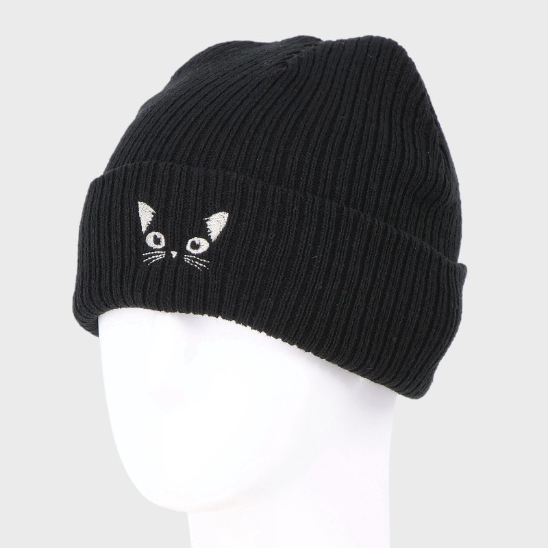 刺しゅう入りニットワッチ(ねこ)
