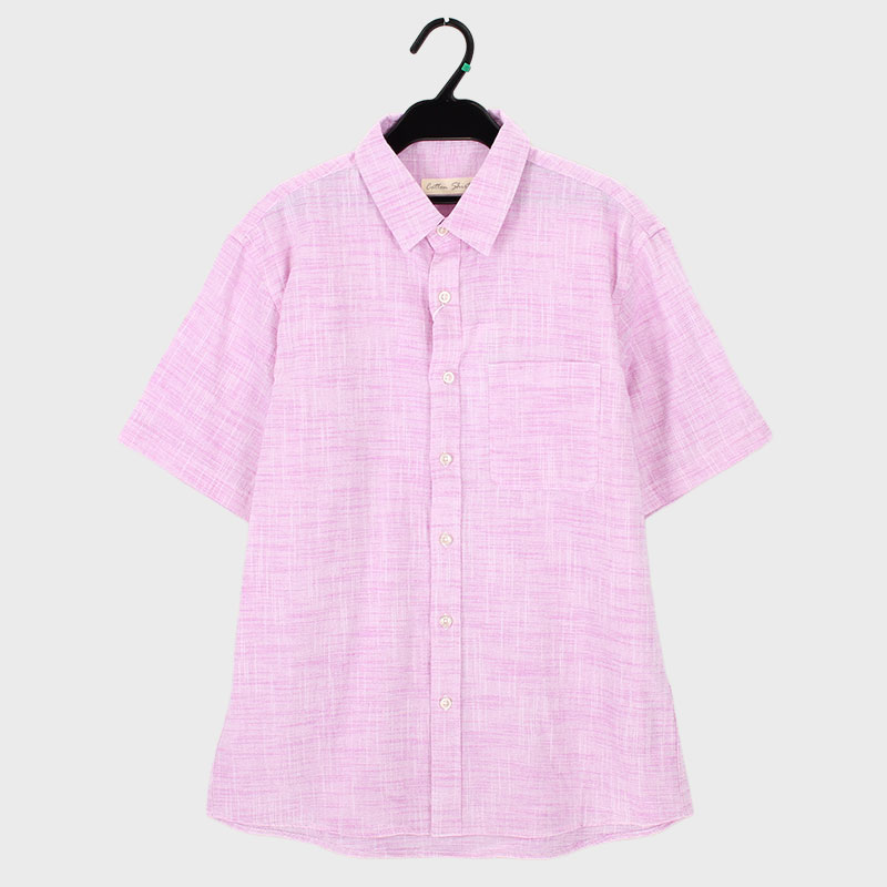 紳士半袖強撚糸無地シャツ