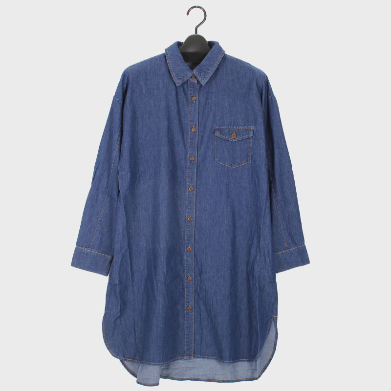 婦人デニムシャツ(ロング丈)