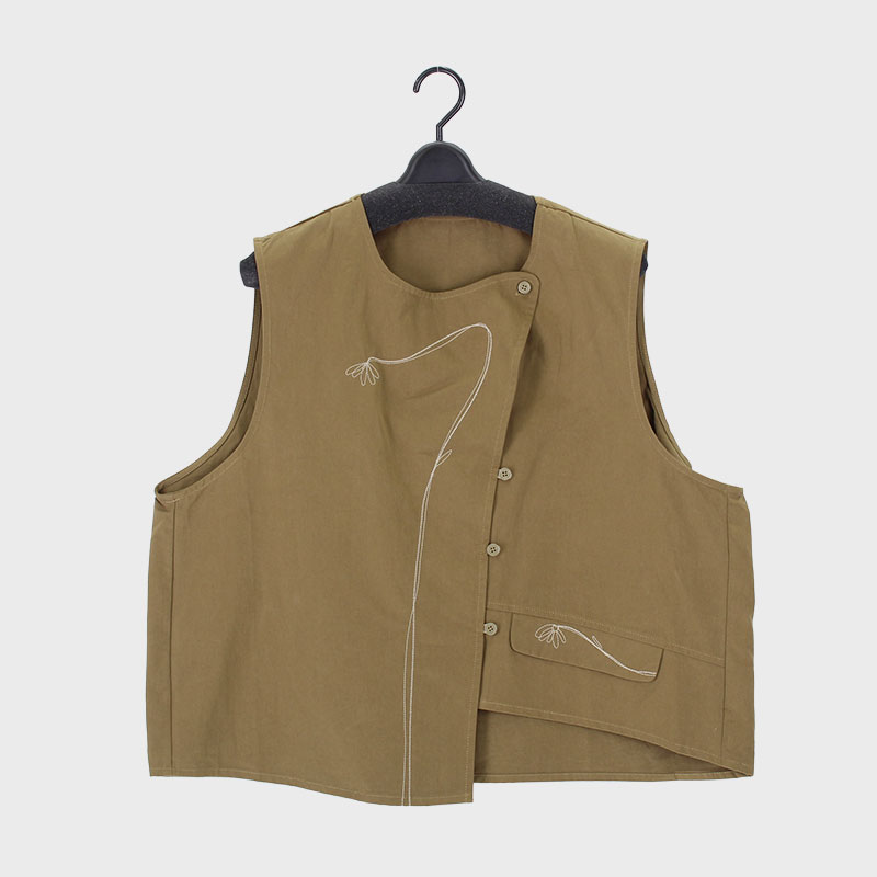 婦人布帛デザインベスト(セットアップ可能)